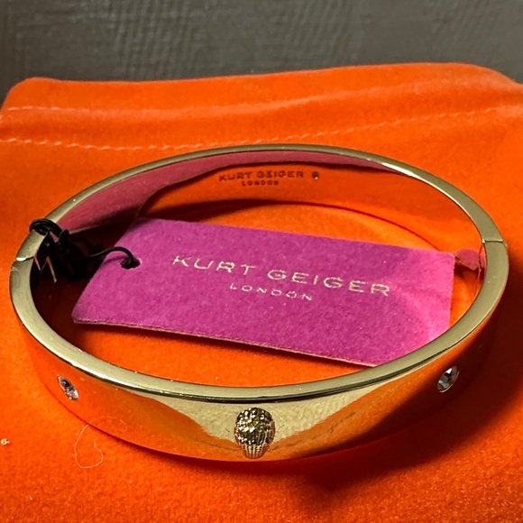 Kurt Geiger Gold-Tone Bangle Bracelet with Crystal Accents - Picture 2 of 11